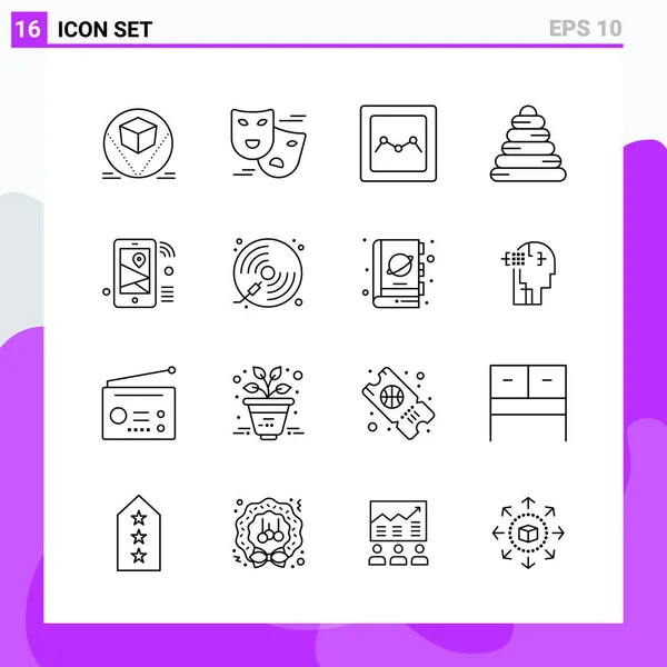 Conjunto Iconos Creativos Universales Simplemente Vector Ilustraciones Para Aplicaciones Web — Vector de stock