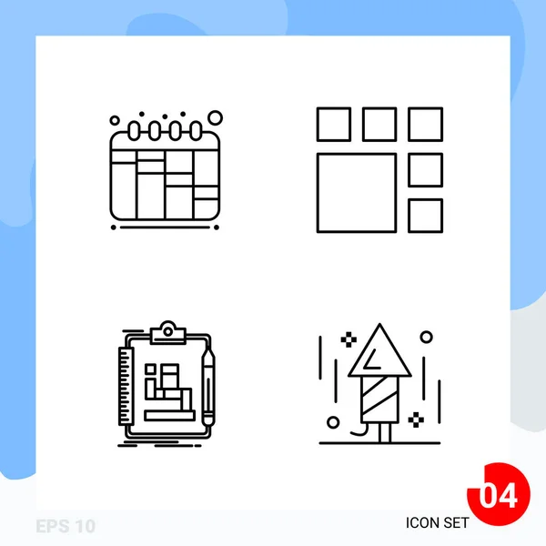 Set Universal Creative Icons Simply Vector Illustrations Web Mobile Apps — Stock Vector