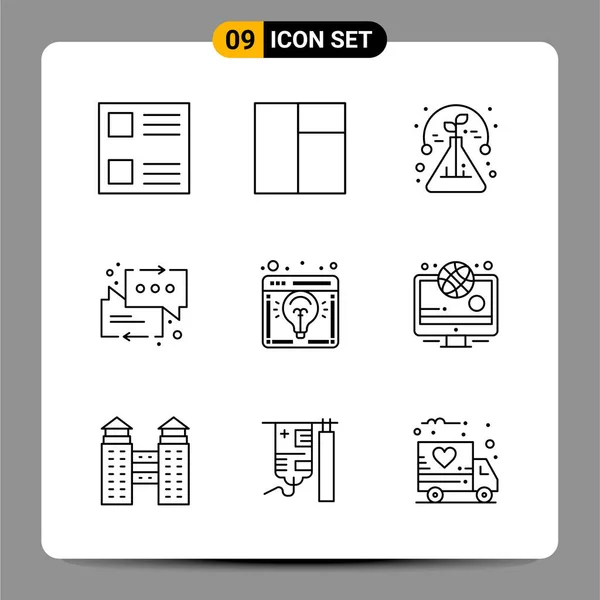 Conjunto Iconos Creativos Universales Simplemente Vector Ilustraciones Para Aplicaciones Web — Archivo Imágenes Vectoriales