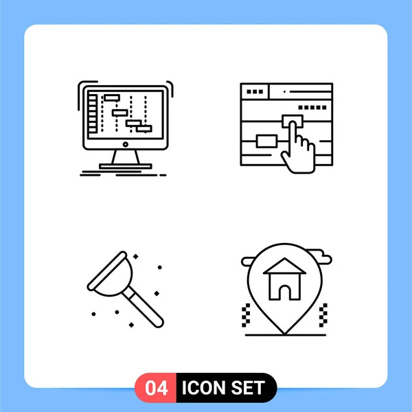 Conjunto Iconos Creativos Universales Simplemente Vector Ilustraciones Para Aplicaciones Web — Vector de stock