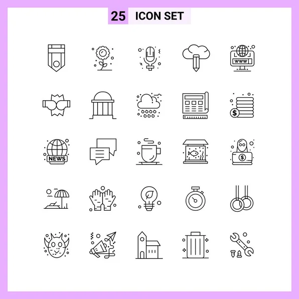 Conjunto Iconos Creativos Universales Simplemente Vector Ilustraciones Para Aplicaciones Web — Vector de stock