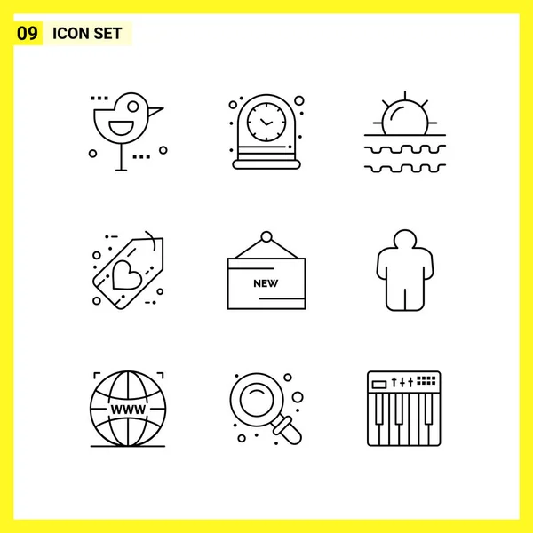 Conjunto Iconos Creativos Universales Ilustración Vectorial — Vector de stock