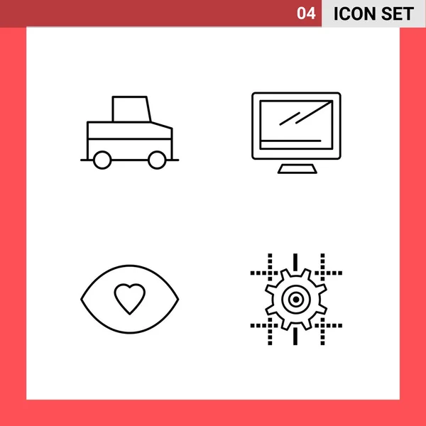 Set Universal Creative Icons Simply Vector Illustrations Web Mobile Apps — Stock Vector