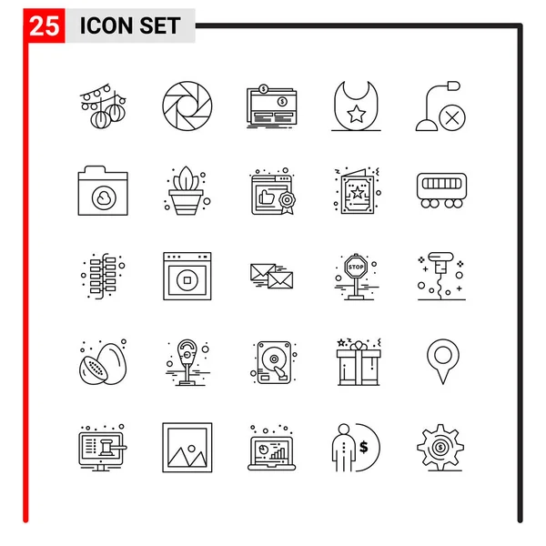 Conjunto Iconos Creativos Universales Simplemente Vector Ilustraciones Para Aplicaciones Web — Vector de stock