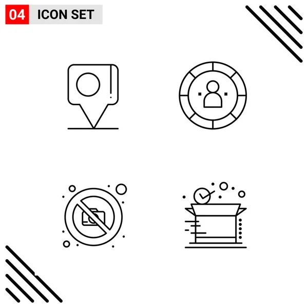 Set Universal Creative Icons Simply Vector Illustrations Web Mobile Apps — Stock Vector