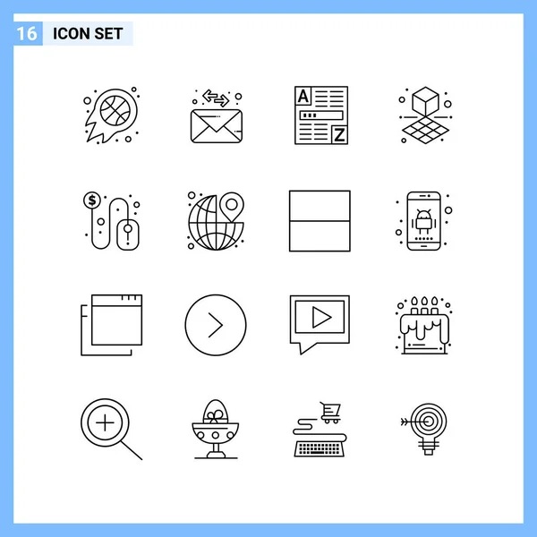 Set Universal Creative Icons Vector Illustration — Stock Vector