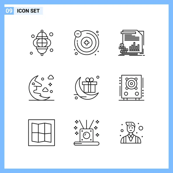 Conjunto Iconos Creativos Universales Simplemente Vector Ilustraciones Para Aplicaciones Web — Vector de stock