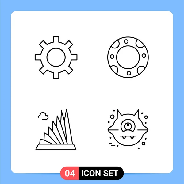 Conjunto Iconos Creativos Universales Simplemente Vector Ilustraciones Para Aplicaciones Web — Archivo Imágenes Vectoriales