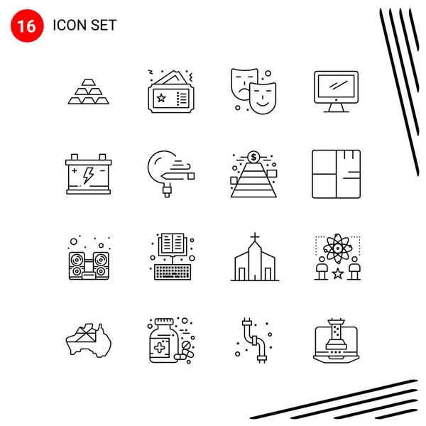 Set Universal Creative Icons Simply Vector Illustrations Web Mobile Apps — Stock Vector