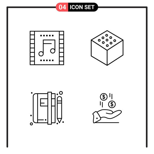 Set Universal Creative Icons Simply Vector Illustrations Web Mobile Apps — Stock Vector