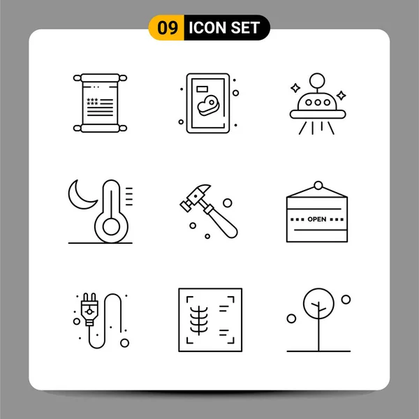 Conjunto Iconos Creativos Universales Simplemente Vector Ilustraciones Para Aplicaciones Web — Vector de stock