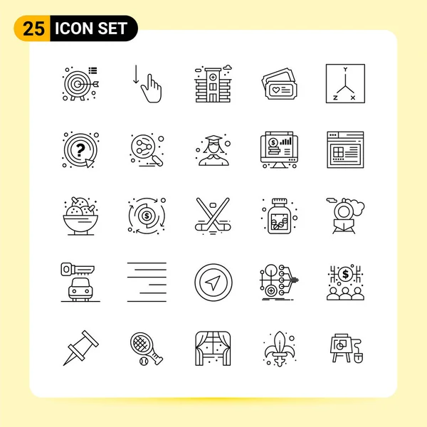 Conjunto Iconos Creativos Universales Simplemente Vector Ilustraciones Para Aplicaciones Web — Vector de stock