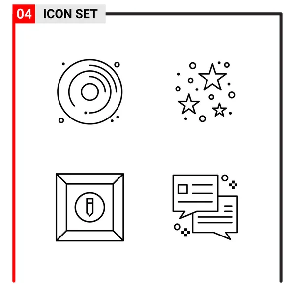 Set Universeller Kreativer Symbole Einfach Vektorillustrationen Für Web Und Mobile — Stockvektor