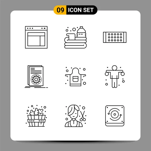 Conjunto Iconos Creativos Universales Simplemente Vector Ilustraciones Para Aplicaciones Web — Archivo Imágenes Vectoriales