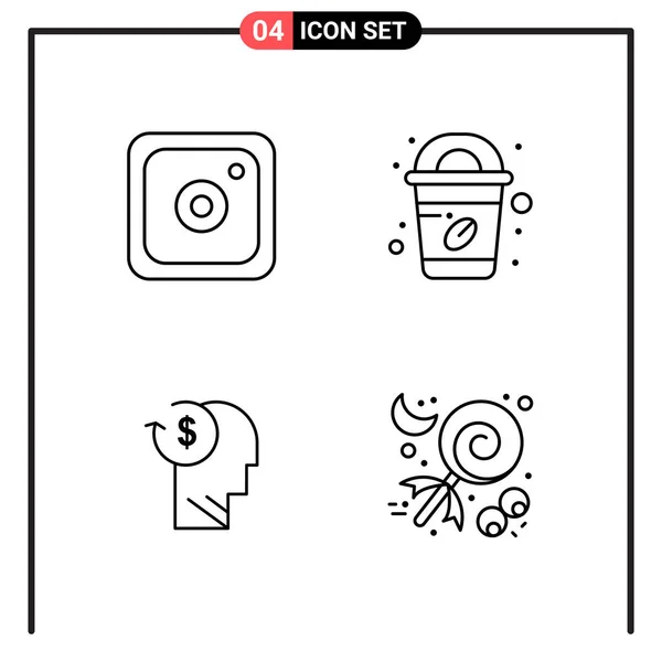 Conjunto Iconos Creativos Universales Simplemente Vector Ilustraciones Para Aplicaciones Web — Archivo Imágenes Vectoriales