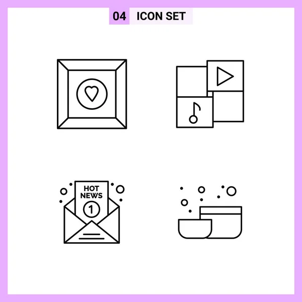 Set Universal Creative Icons Simply Vector Illustrations Web Mobile Apps — Stock Vector