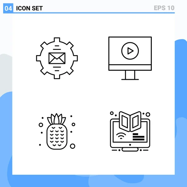 Set Universal Creative Icons Simply Vector Illustrations Web Mobile Apps — Stock Vector