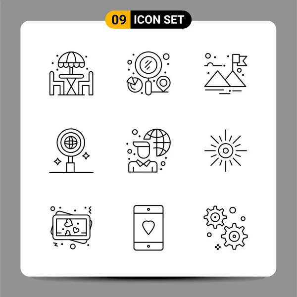 Conjunto Iconos Creativos Universales Ilustración Vectorial — Vector de stock