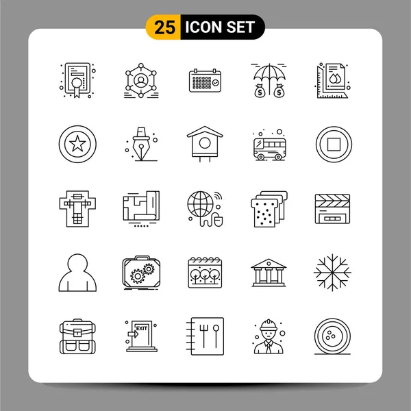 Set de 25 iconos de negocio universales Vector — Vector de stock