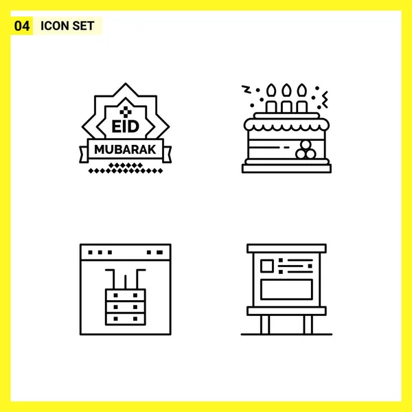 Set Universeller Kreativer Symbole Einfach Vektorillustrationen Für Web Und Mobile — Stockvektor