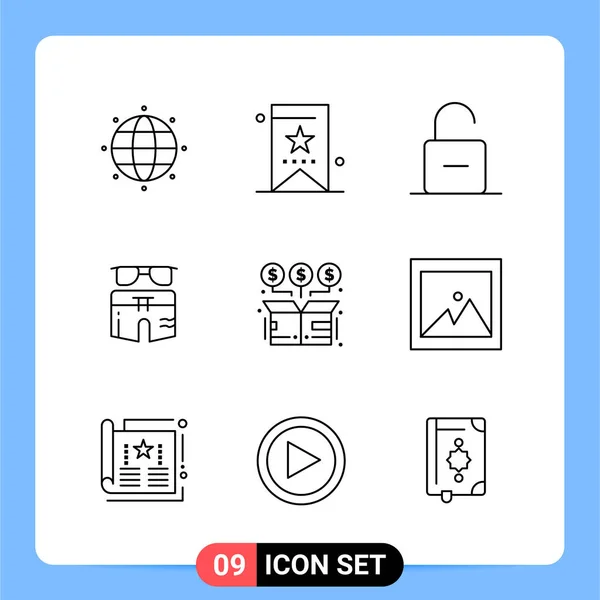 Conjunto Iconos Creativos Universales Simplemente Vector Ilustraciones Para Aplicaciones Web — Archivo Imágenes Vectoriales