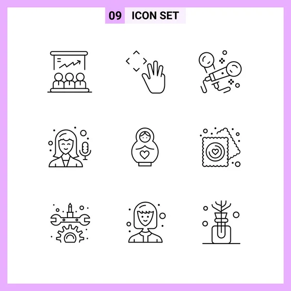 Set Universal Creative Icons Simply Vector Illustrations Web Mobile Apps — Stock Vector