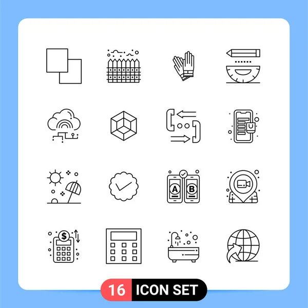 Conjunto Iconos Creativos Universales Simplemente Vector Ilustraciones Para Aplicaciones Web — Archivo Imágenes Vectoriales