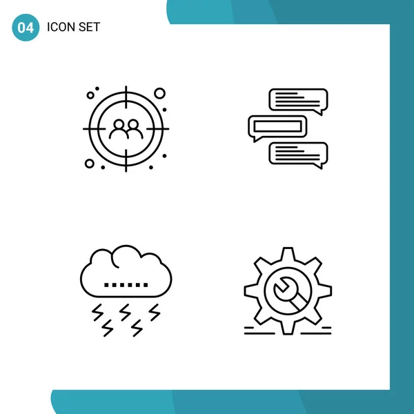 Conjunto Iconos Creativos Universales Ilustración Vectorial — Vector de stock