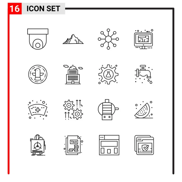 Conjunto Iconos Creativos Universales Simplemente Vector Ilustraciones Para Aplicaciones Web — Archivo Imágenes Vectoriales