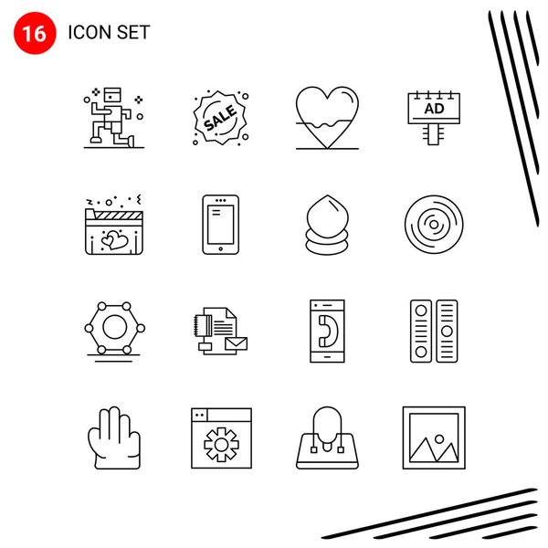 Set Universal Creative Icons Simply Vector Illustrations Web Mobile Apps — Stock Vector