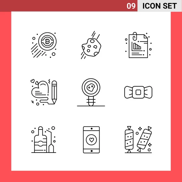 Conjunto Iconos Creativos Universales Simplemente Vector Ilustraciones Para Aplicaciones Web — Archivo Imágenes Vectoriales