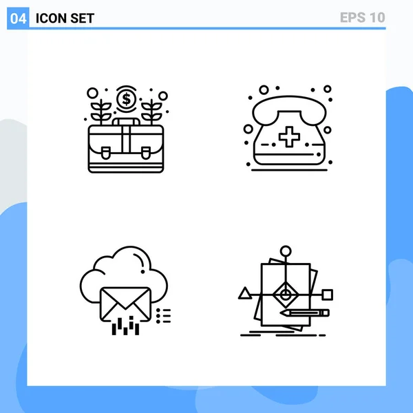 Conjunto Iconos Creativos Universales Simplemente Vector Ilustraciones Para Aplicaciones Web — Archivo Imágenes Vectoriales