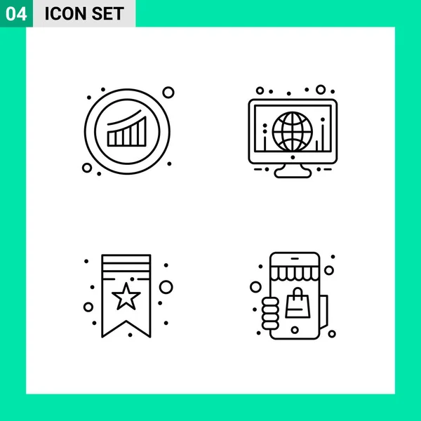 Conjunto Iconos Creativos Universales Simplemente Vector Ilustraciones Para Aplicaciones Web — Archivo Imágenes Vectoriales