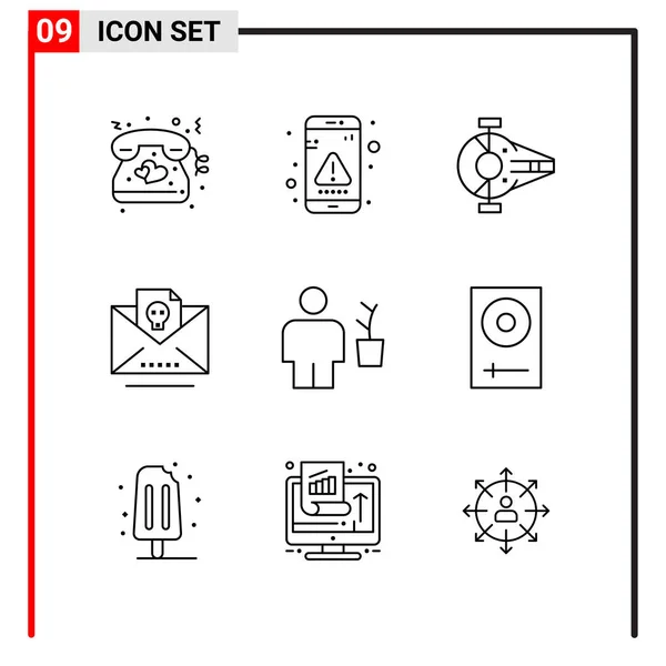 Set Universeller Kreativer Symbole Einfach Vektorillustrationen Für Web Und Mobile — Stockvektor