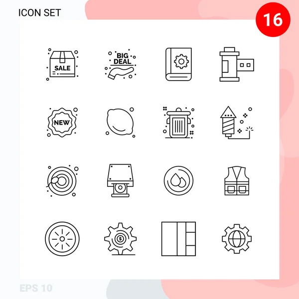 Conjunto Iconos Creativos Universales Simplemente Vector Ilustraciones Para Aplicaciones Web — Archivo Imágenes Vectoriales