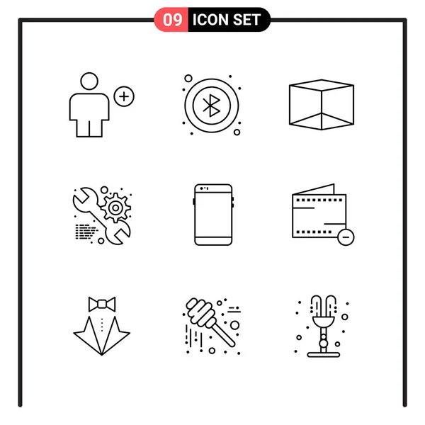 Conjunto Iconos Creativos Universales Simplemente Vector Ilustraciones Para Aplicaciones Web — Archivo Imágenes Vectoriales