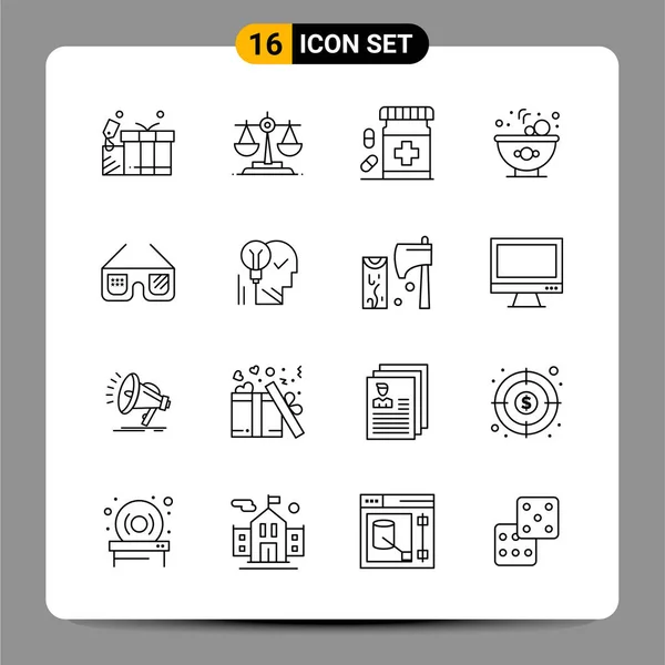 Conjunto Iconos Creativos Universales Simplemente Vector Ilustraciones Para Aplicaciones Web — Vector de stock