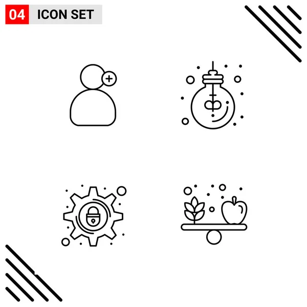 Conjunto Iconos Creativos Universales Simplemente Vector Ilustraciones Para Aplicaciones Web — Vector de stock