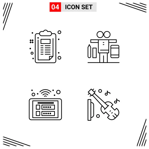 Conjunto Iconos Creativos Universales Simplemente Vector Ilustraciones Para Aplicaciones Web — Vector de stock