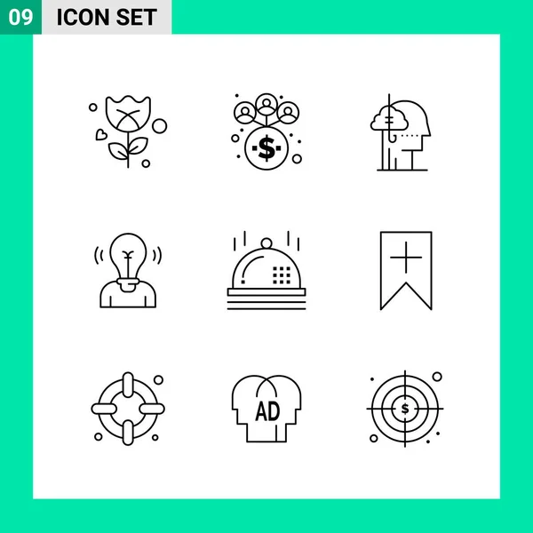 Conjunto Iconos Creativos Universales Simplemente Vector Ilustraciones Para Aplicaciones Web — Vector de stock