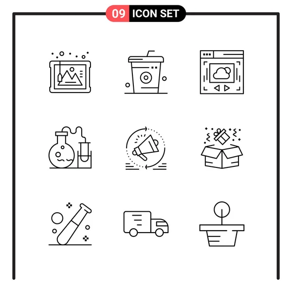 Conjunto Iconos Creativos Universales Simplemente Vector Ilustraciones Para Aplicaciones Web — Archivo Imágenes Vectoriales