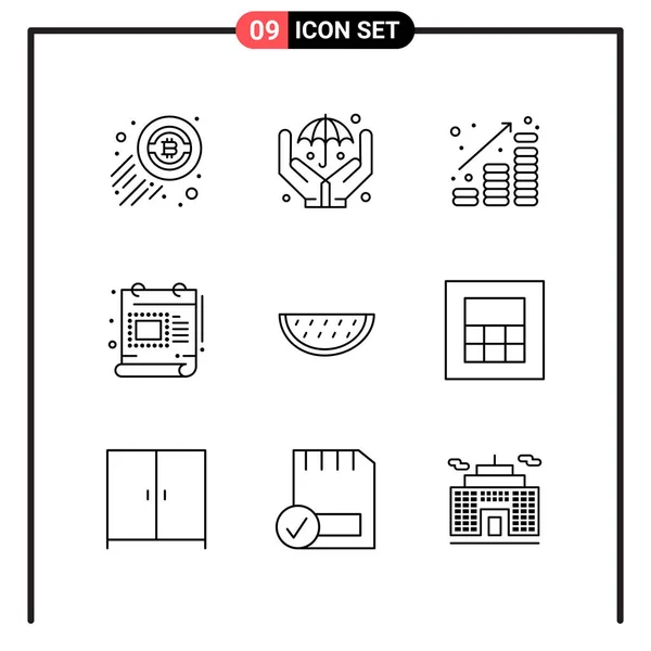 Conjunto Iconos Creativos Universales Simplemente Vector Ilustraciones Para Aplicaciones Web — Vector de stock