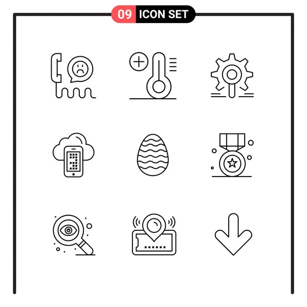 Conjunto Iconos Creativos Universales Simplemente Vector Ilustraciones Para Aplicaciones Web — Archivo Imágenes Vectoriales