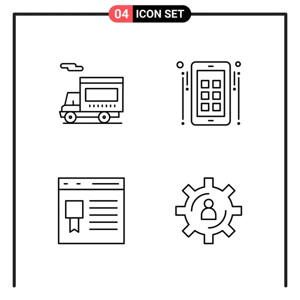 Conjunto Iconos Creativos Universales Simplemente Vector Ilustraciones Para Aplicaciones Web — Vector de stock