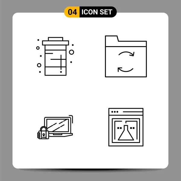 Set Universeller Kreativer Symbole Einfach Vektorillustrationen Für Web Und Mobile — Stockvektor