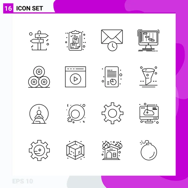 Conjunto Iconos Creativos Universales Simplemente Vector Ilustraciones Para Aplicaciones Web — Vector de stock