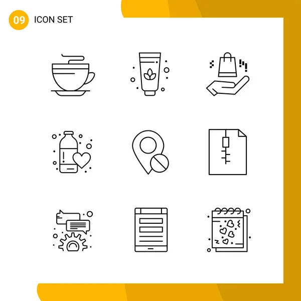 Set Universal Creative Icons Simply Vector Illustrations Web Mobile Apps — Stock Vector