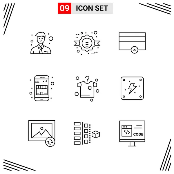 Conjunto Iconos Creativos Universales Simplemente Vector Ilustraciones Para Aplicaciones Web — Vector de stock