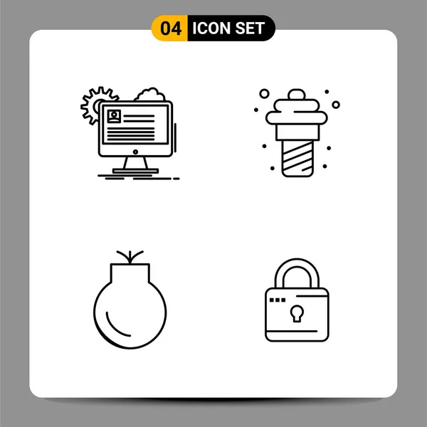 Conjunto Iconos Creativos Universales Simplemente Vector Ilustraciones Para Aplicaciones Web — Archivo Imágenes Vectoriales