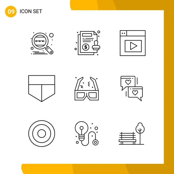 Set Universal Creative Icons Simply Vector Illustrations Web Mobile Apps — Stock Vector